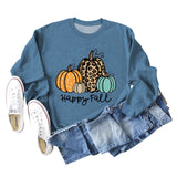HAPPY FALL Fashion Letter Pumpkin Halloween Autumn and Winter Long Sleeve Oversized Sweater Girl