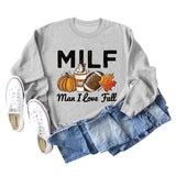Milman I Love Fall Pumpkin Letter Casual Long Sleeve Sweater Girl