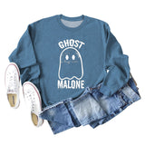 GHOST MALONE Ghost Halloween Letter Print Long-sleeved Sweatshirt
