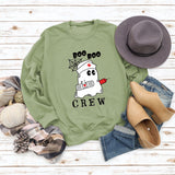 BOO BOO CREW Letter Loose Fall/Winter Bottom Long Sleeve Women's Sweater