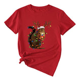 Squirrel Print Woman Casual Crewneck Short Sleeves