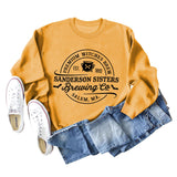 PREMIUM WITCHES LETTER PRINT AW/WINTER BASE LONG SLEEVE WOMEN'S SWEATSHIRT