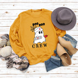 BOO BOO CREW Letter Loose Fall/Winter Bottom Long Sleeve Women's Sweater