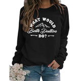 What Would Beth Duttonwish Autumn and Winter Long-sleeved Letter Casual Sweater