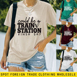 Summer Court Be a Train Crew Neck Letter Short Sleeve Women's T-Shirt