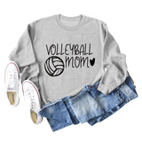VOLLEYBALL MOM Volleyball Letter Love Round Neck Autumn Winter Long Sleeve Loose Bodysuit