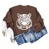 GAME DAY Tiger Letter Loose Bottom Long Sleeves Plus Size Sweatshirt Woman
