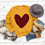 Valentine's Day Women's Fall and Winter Plaid Love Print Sweater