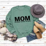 Mom The Woman The Myth Spot Letter Loose Long Sleeve Plus Size Sweater