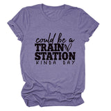 Summer Court Be a Train Crew Neck Letter Short Sleeve Women's T-Shirt
