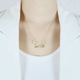 Simple et polyvalent avec le même pendentif papillon en acier inoxydable, chaîne de clavicule en acier titane pour femmes