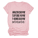 Amazon Shoppin Crewneck Letter Short Sleeve Casual T-shirt Woman T-Shirt