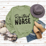 Letter Registered Nurse Fall and Winter Bottoming Large Size Long-sleeved Women's Sweatshirt
