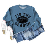 SPOT TIS THE SEASON RUGBY LETTER PRINT LONG SLEEVED SWEATSHIRT WOMEN