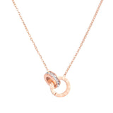 Chaîne de clavicule de Style chérie pour femmes, mode avec chiffres romains en zircone, Double anneau