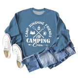 CAMP SUNSHINE FRIENDS CREWNECK LETTERS LOOSE CAMPING LONG-SLEEVED SWEATSHIRT
