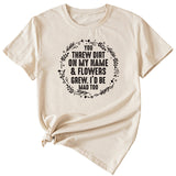 You Threw Dirt on My Name Summer Monogram Print Short Sleeve Crewneck T-shirt