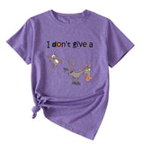 Women's I Don't Give A Funny Pattern Casual Short Sleeve