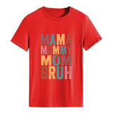 MAMA MOMMY MOM Lettre Mode Col Rond Lâche Manches Courtes T-Shirt