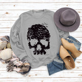 Round Neck Tops Long Sleeve Print Loose Letter Splicing Sweatshirt