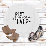 Best Grandma Ever Letters Simple Fashion Round Neck Loose Long-sleeved Sweater for Women
