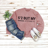 Round Neck Tops Long Sleeve Print Letters Loose Sweatshirt