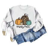 HAPPY FALL Fashion Letter Pumpkin Halloween Autumn and Winter Long Sleeve Oversized Sweater Girl