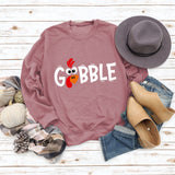 GOBBLE Alphabet Print Large Long Sleeve Women's Sweatshirt