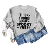 THICK THIGHS AND Loose Bottomed Long Sleeve Letter Sweater Women