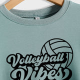 Volleyball Vibes Volleyball Alphabet Print Fashion Backing Long Sleeve Oversize Sweatshirt