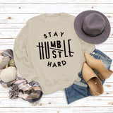 STAY HUMBST LE HARD Letters Loose Long-sleeved Large Size Sweater Women