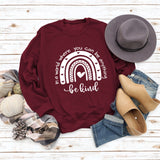 In A World Where Round Neck Letter Women Tops Long Sleeve Printed Sweatshirt