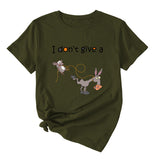 Women's I Don't Give A Funny Pattern Casual Short Sleeve