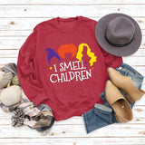 I SMELL CHILDREN Letter Printing Autumn and Winter Ladies Long Sleeve Round Neck Sweater