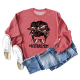 FOOTBALL MOM Women's Casual Round Neck Long Sleeve Large Sweater Women
