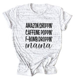 Amazon Shoppin Crewneck Letter Short Sleeve Casual T-shirt Woman T-Shirt