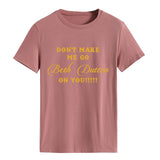 Ne me fais pas partir. T-shirt ample à manches courtes et col rond à la mode avec lettres