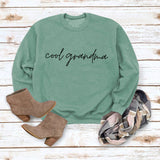 Cool Grandma Letter Simple Printing Round Neck Loose Long Sleeve Bottoming Sweater Women's Dress