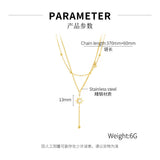 NEHZUS Jewelry Sunflower Necklace for Women Multi-layered Titanium Steel Necklaces Collarbone Lock