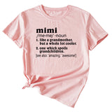 Womens English Letter Mimi Casual Round Neck Loose Short Sleeve Shirt