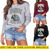 SOCIAL DISTANCING AND LETTERPRINT CREW NECK BOTTOM LONG SLEEVE SWEATER