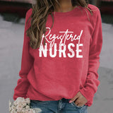 Letter Registered Nurse Fall and Winter Bottoming Large Size Long-sleeved Women's Sweatshirt