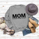 Mom The Woman The Myth Spot Letter Loose Long Sleeve Plus Size Sweater