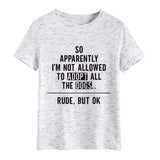 Donc apparemment je suis mode col rond lettre ample manches courtes t-shirt femme