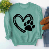 Pullover Round Neck Simple Top Long Sleeve Printed Loose Sweater