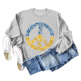 Printed Round Neck Loose Bottom Long-sleeved Sweater Top