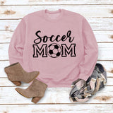 Simple Pullover Round Neck Top Long Sleeve Soccer Mom Printed Loose Sweater