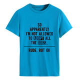 Donc apparemment je suis mode col rond lettre ample manches courtes t-shirt femme