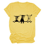 T-shirt ample à manches courtes et col rond pour femme