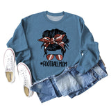 FOOTBALL MOM Women's Casual Round Neck Long Sleeve Large Sweater Women